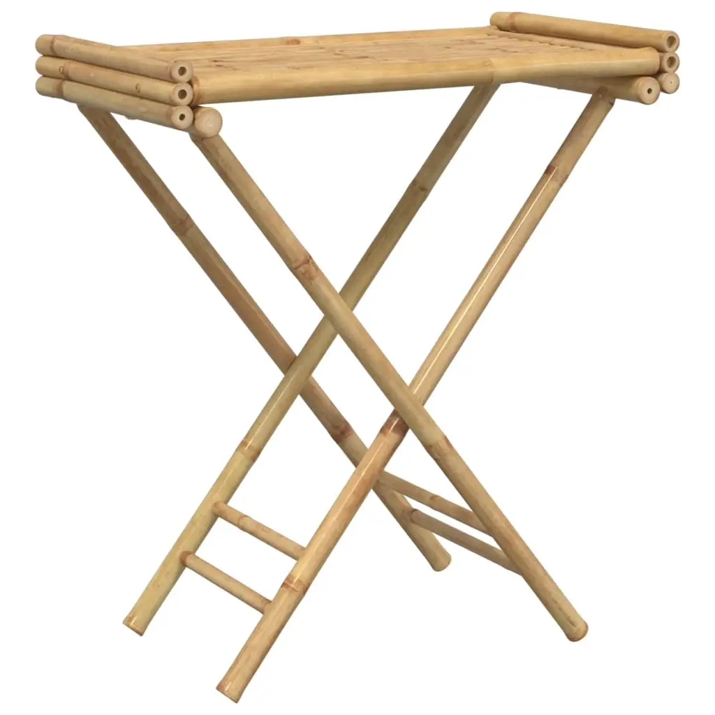 Folding Tray Table 70.5x42.5x80 cm Bamboo 366454 - Furniture