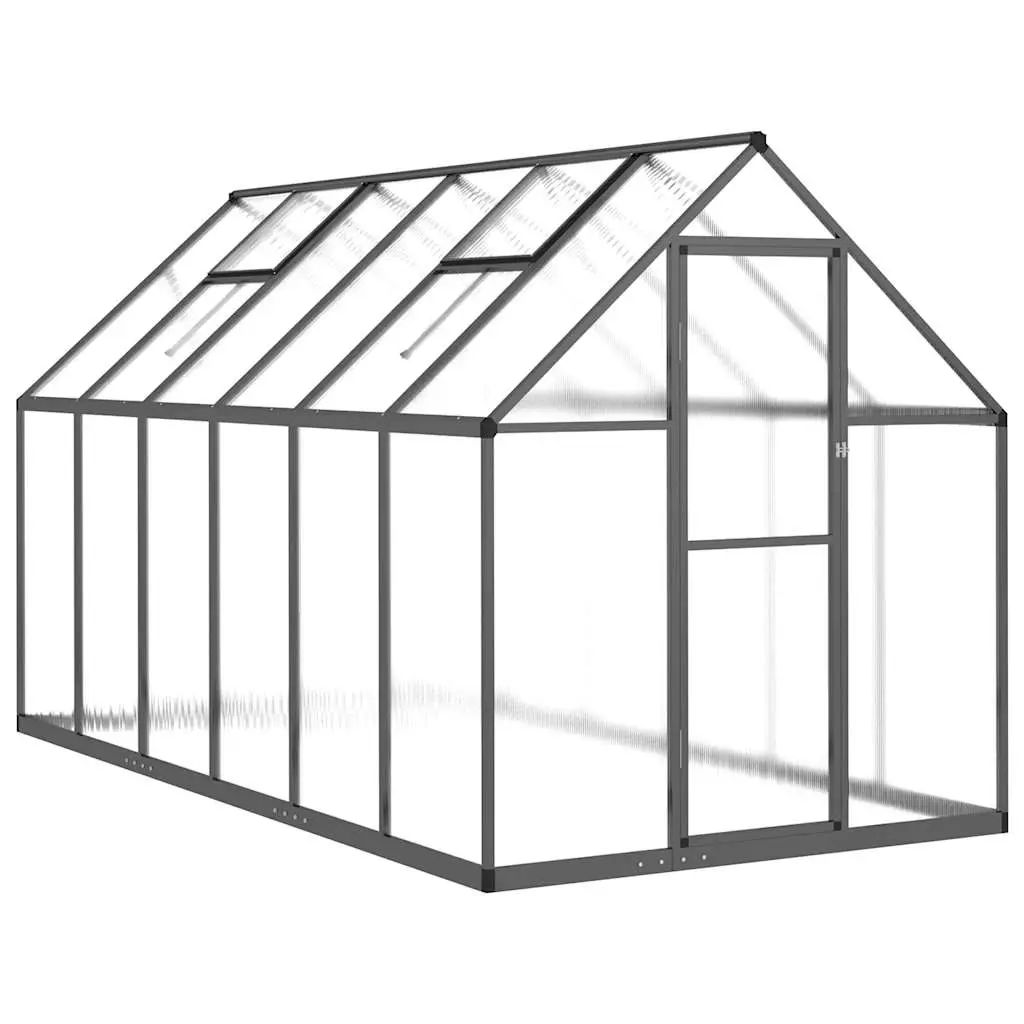 Greenhouse with Base Frame Anthracite 334x169x195 cm Aluminium 3266328 - Home & Garden