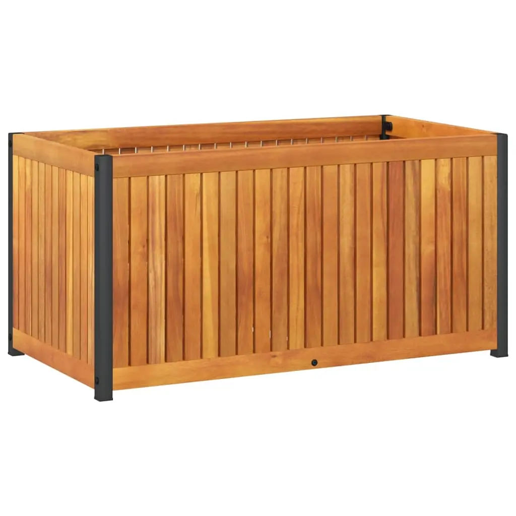 Garden Planter 85x45x44 cm Solid Wood Acacia and Steel 367611 - Home & Garden