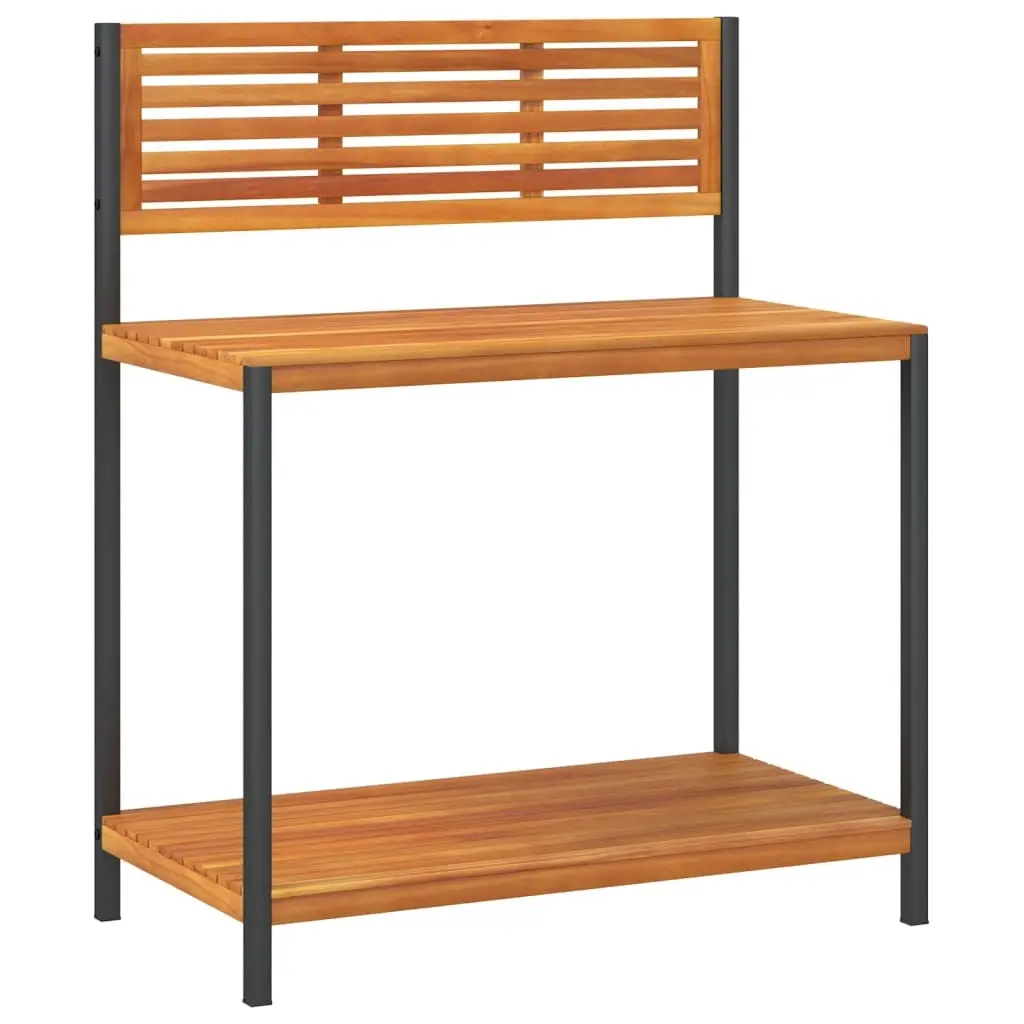 Garden Work Table 90x50x110 cm Solid Wood Acacia and Steel 367619 - Home & Garden