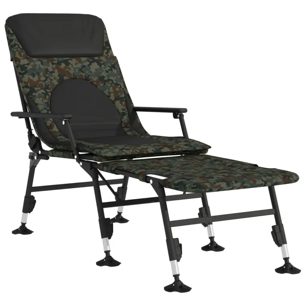 Fishing Bedchair with Adjustable Mud Legs Foldable Camouflage 4006421 - Furniture