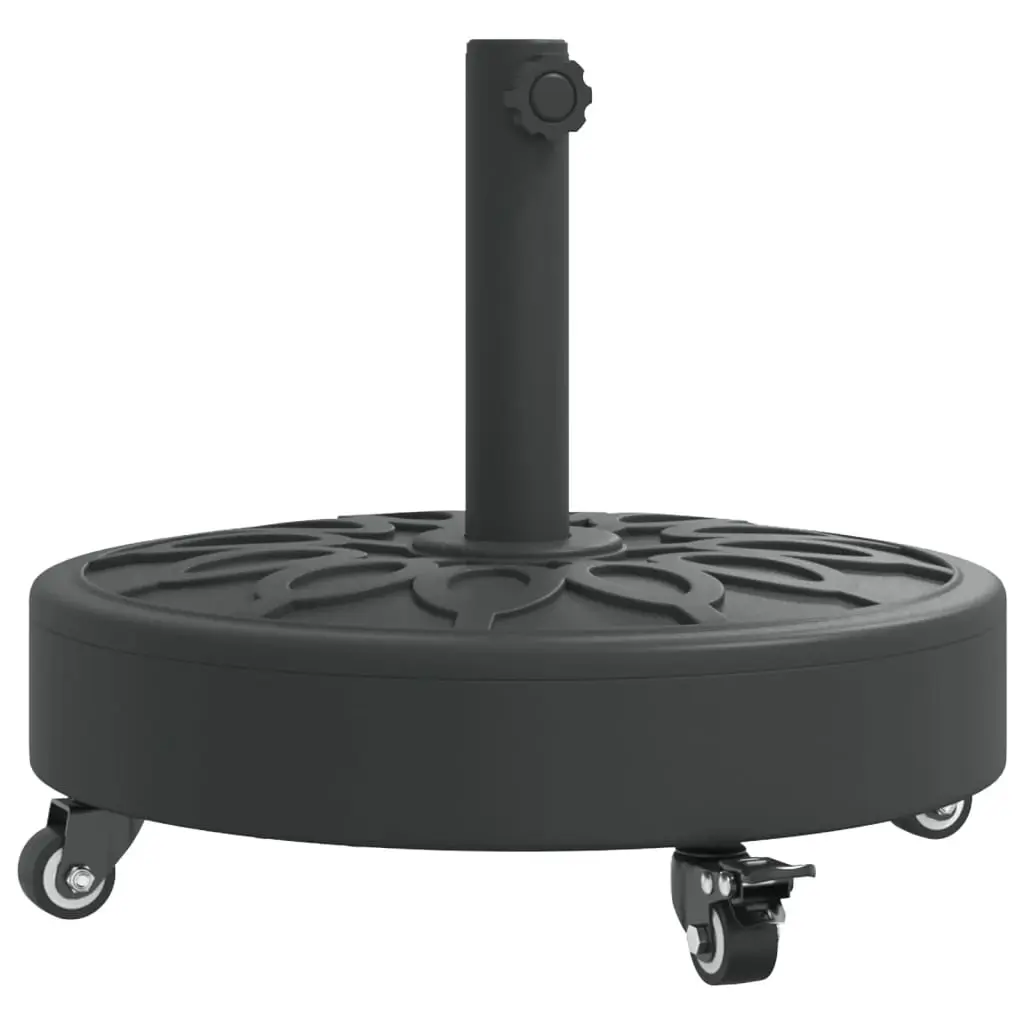 Parasol Base with Wheels for Ø38 / 48 mm Poles 27 kg Round 4007976 - Home & Garden