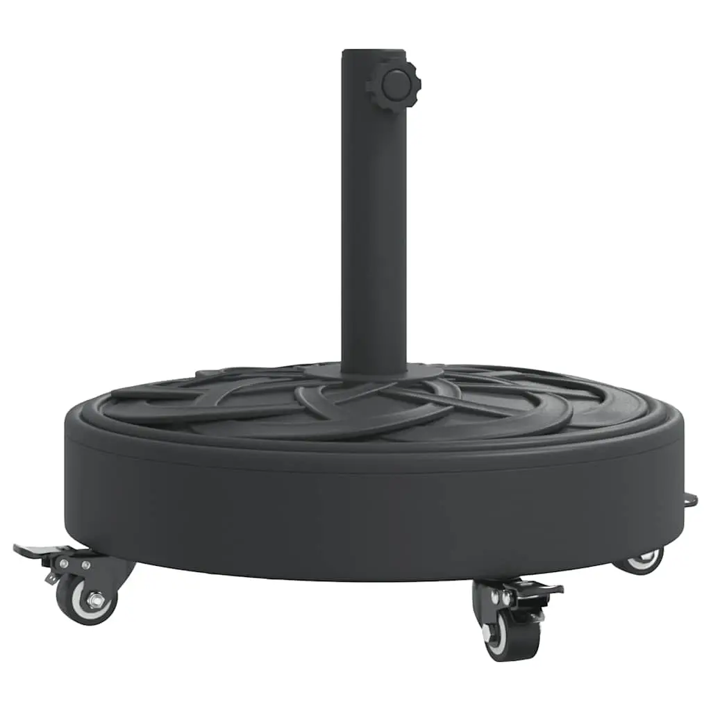 Parasol Base with Wheels for Ø38 / 48 mm Poles 27 kg Round 4007979 - Home & Garden