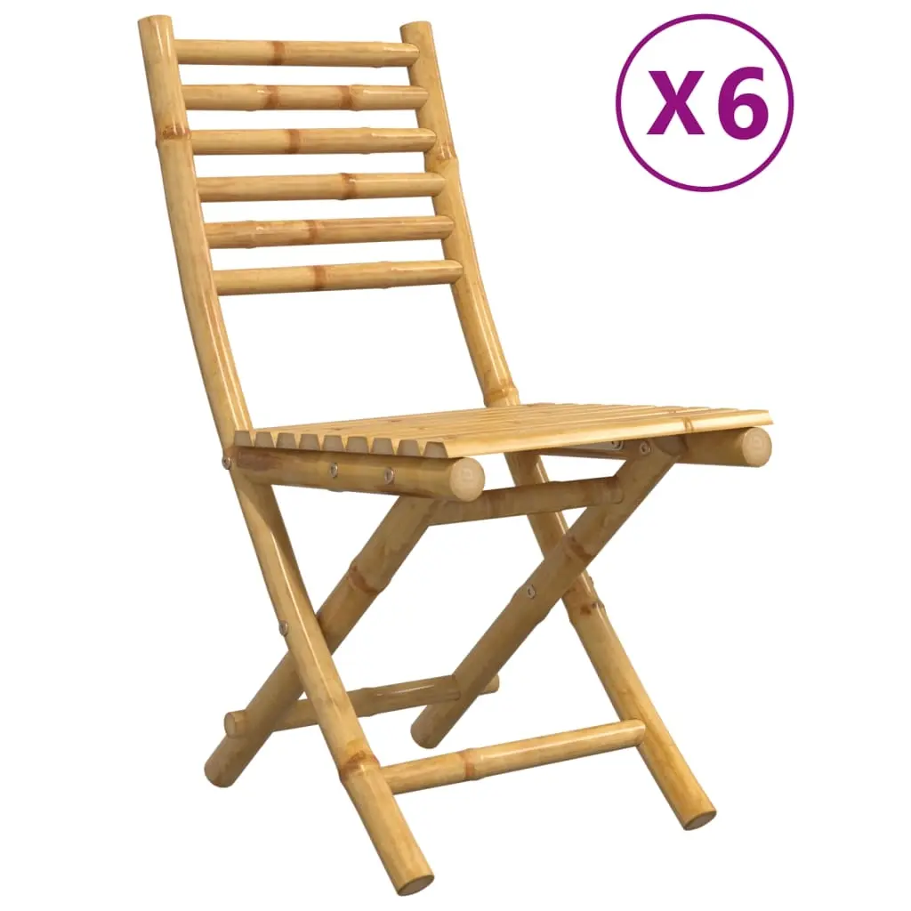 Folding Garden Chairs 6 pcs 43x54x88 cm Bamboo 3278518 - Furniture