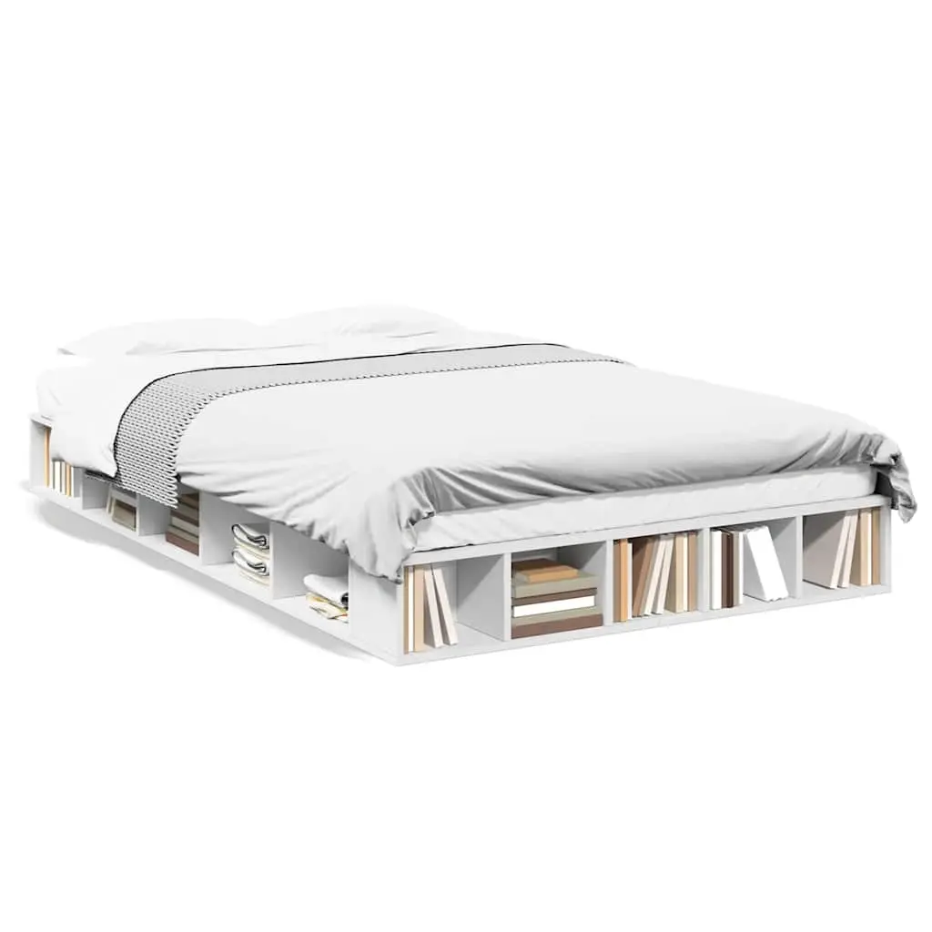 Bed Frame without Mattress White 135x190 cm 3280496 - Furniture