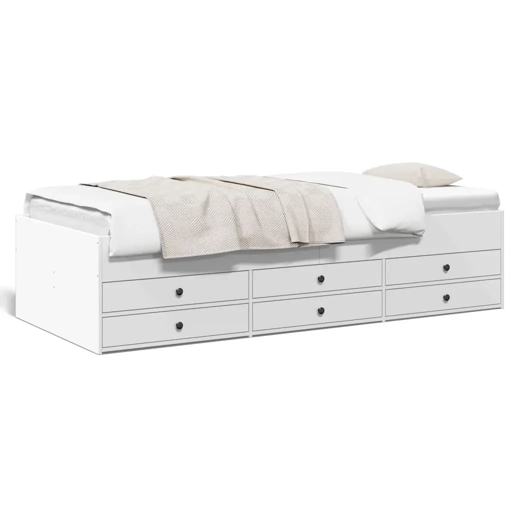 Daybed with Drawers without Mattress White 90x190 cm 3280881 - Furniture