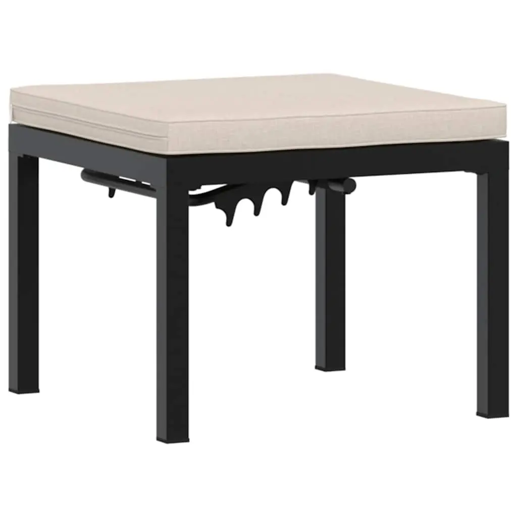 Garden Stool with Cushion Black Powder-coated Steel 4008564