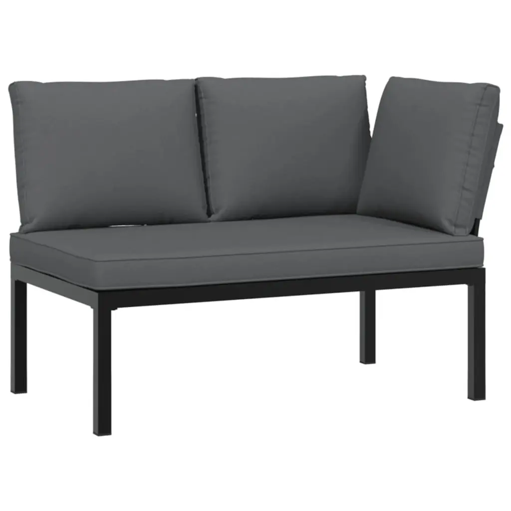 Garden Bench with Cushions Black Aluminium 4008569 - Furniture