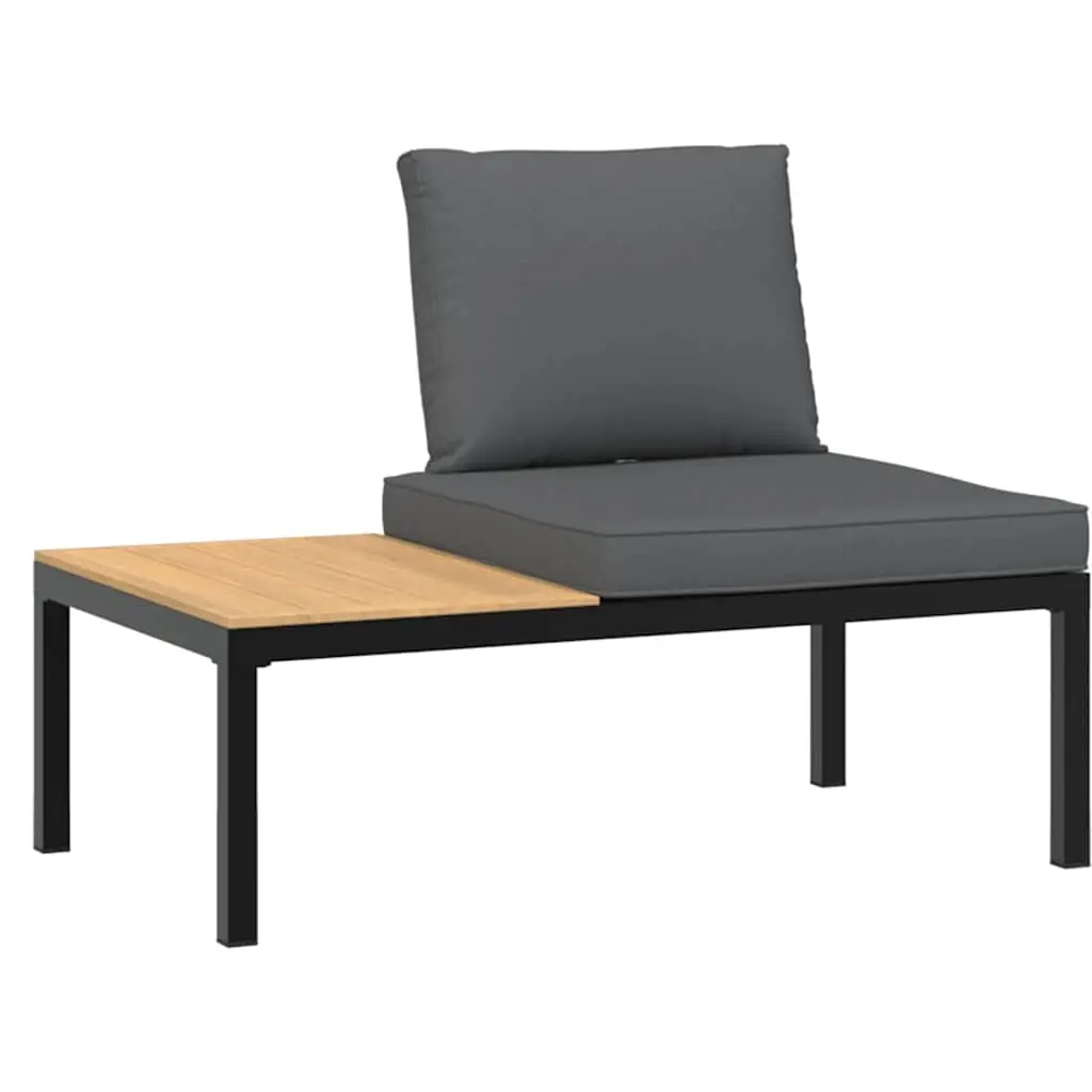 Garden Bench with Cushions Black Aluminium 4008571 - Furniture