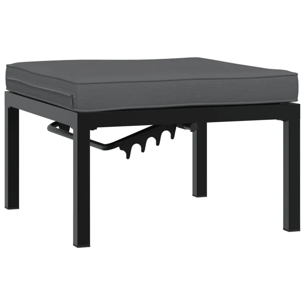 Garden Stool with Cushion Black Aluminium 4008572 - Furniture