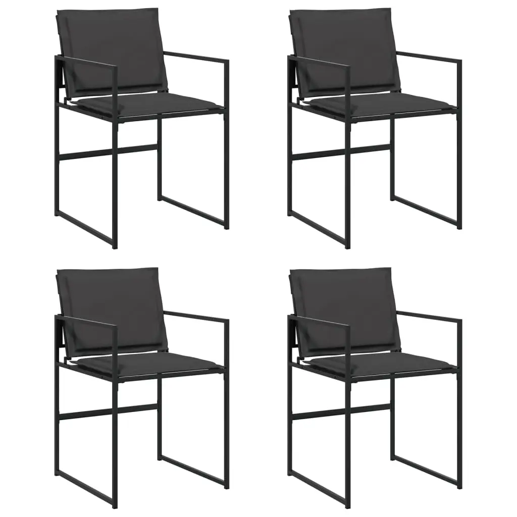 Garden Chairs with Cushions 4 pcs Black Steel and Textilene 4008584 - Furniture