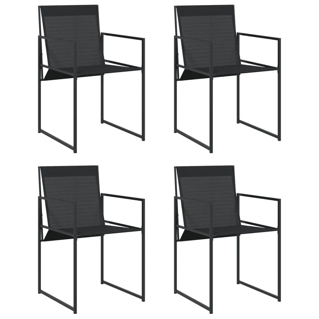 Garden Chairs 4 pcs Black Steel and Textilene 4008593 - Furniture