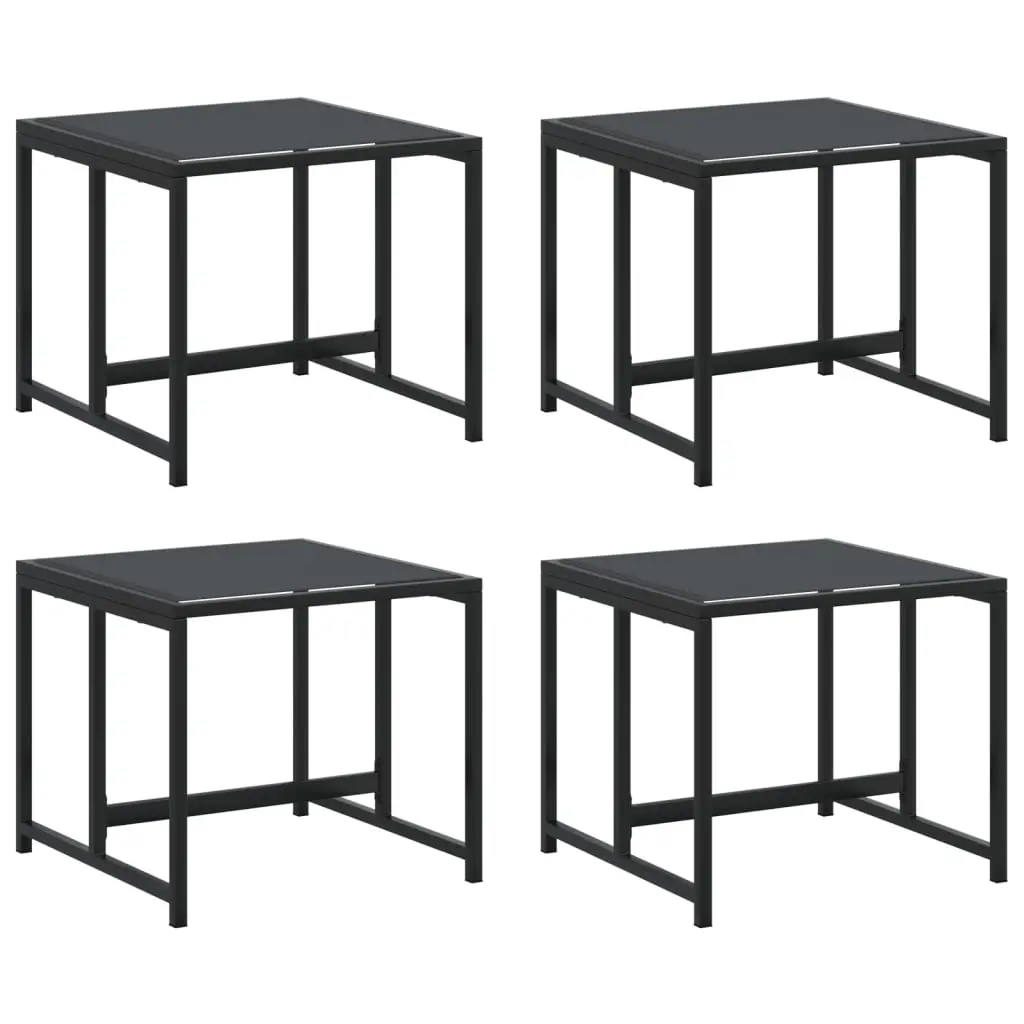 Garden Stools 4 pcs Black Steel and Textilene 4008594 - Furniture