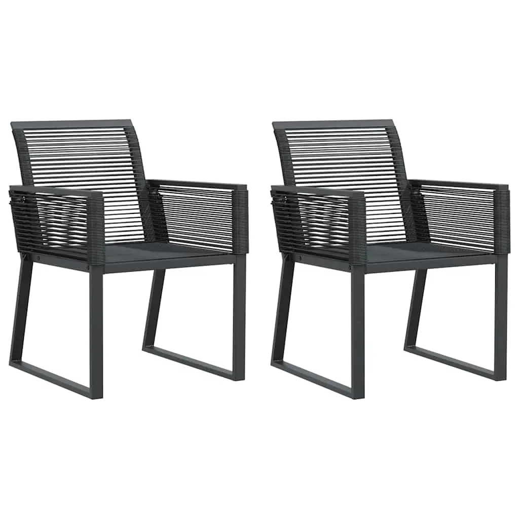 Garden Chairs 2 pcs Black Poly Rattan 4008113 - Furniture