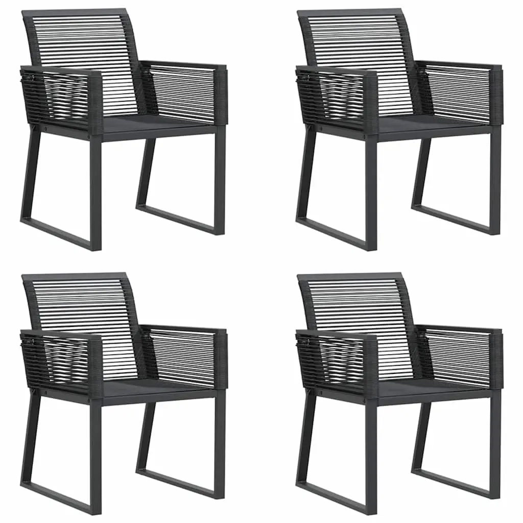 Garden Chairs 4 pcs Black Poly Rattan 4008114 - Furniture