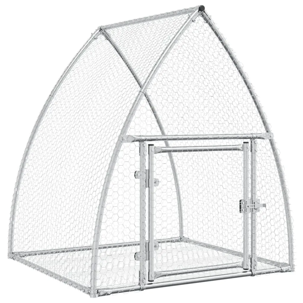 Rabbit Hutch Silver 105x100x120 cm Galvanised Steel 3281527 - Pets