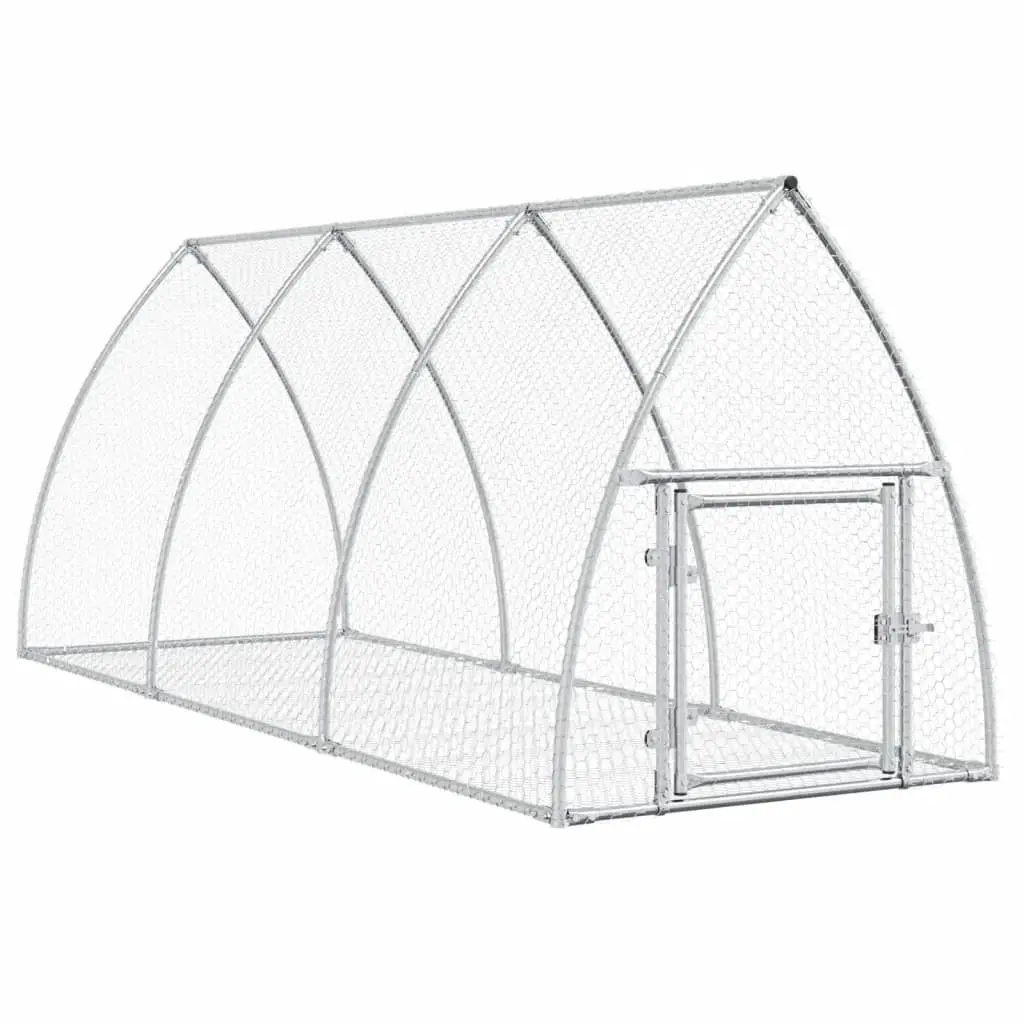 Rabbit Hutch Silver 105x300x120 cm Galvanised Steel 3281528 - Pets