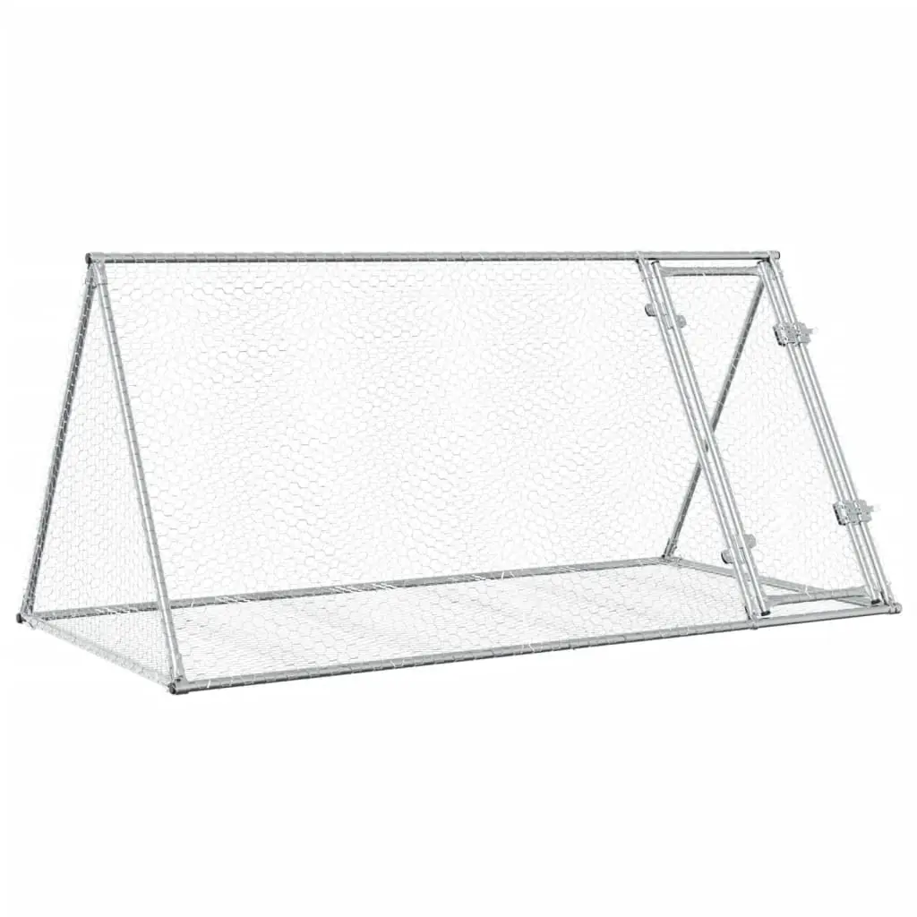 Rabbit Hutch Silver 200x105x91 cm Galvanised Steel 3281530 - Pets