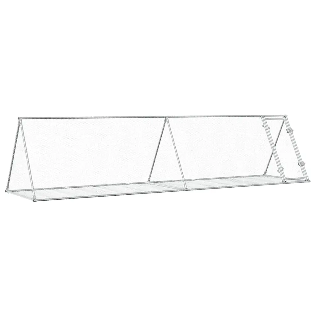Rabbit Hutch Silver 400x105x91 cm Galvanised Steel 3281531 - Pets