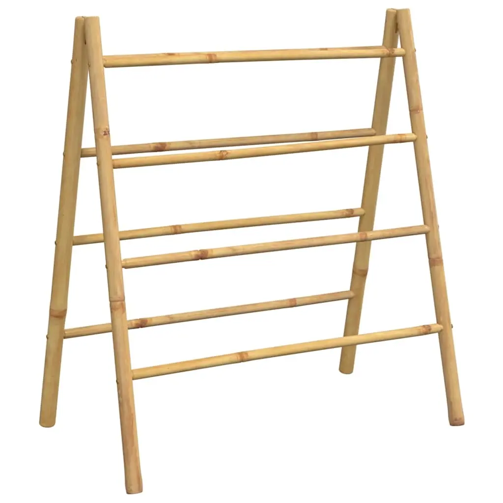 Double Towel Ladder with 4 Rungs 90x50x100 cm Bamboo 368036 - Home & Garden