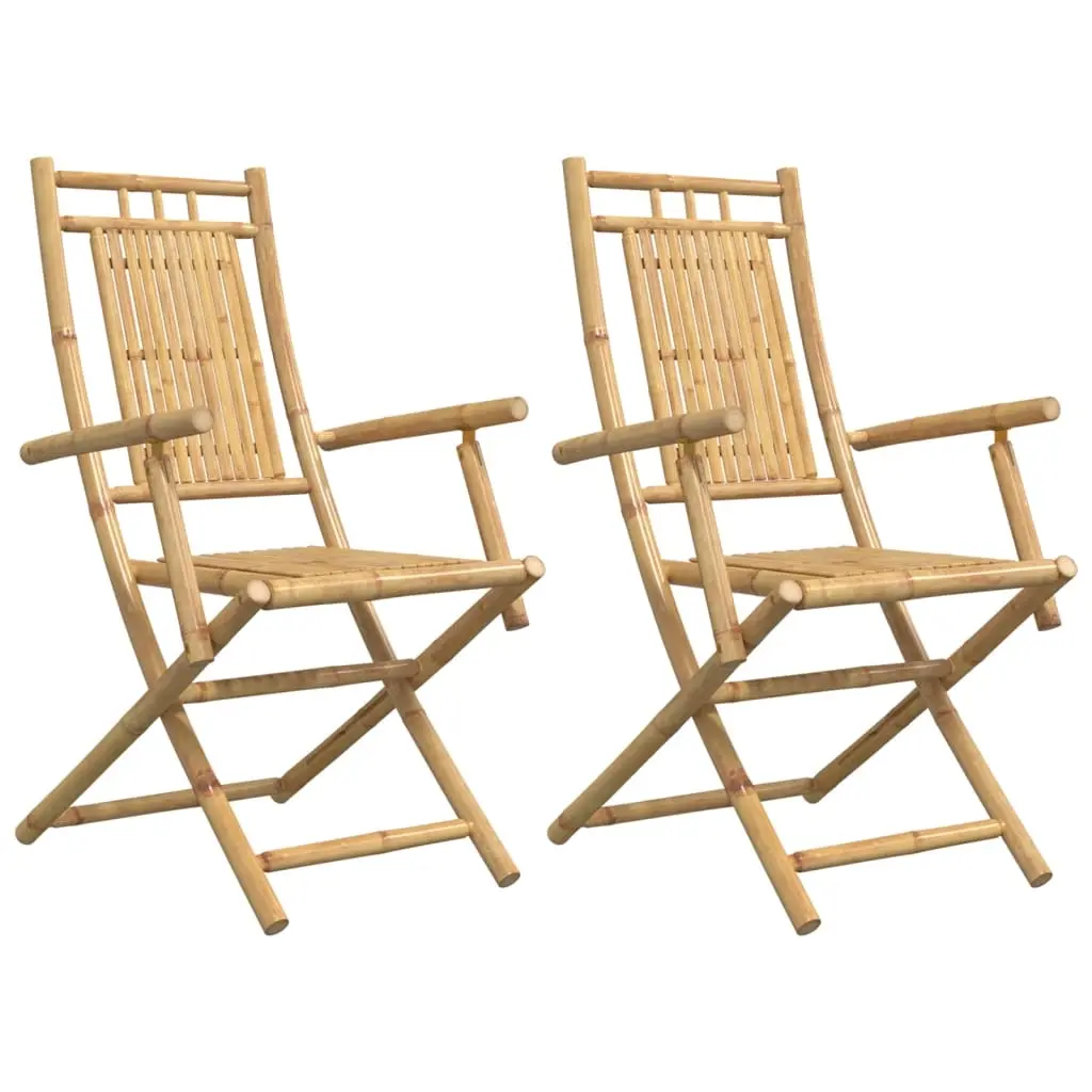 Folding Garden Chairs 2 pcs 53x66x99 cm Bamboo 368038 - Furniture