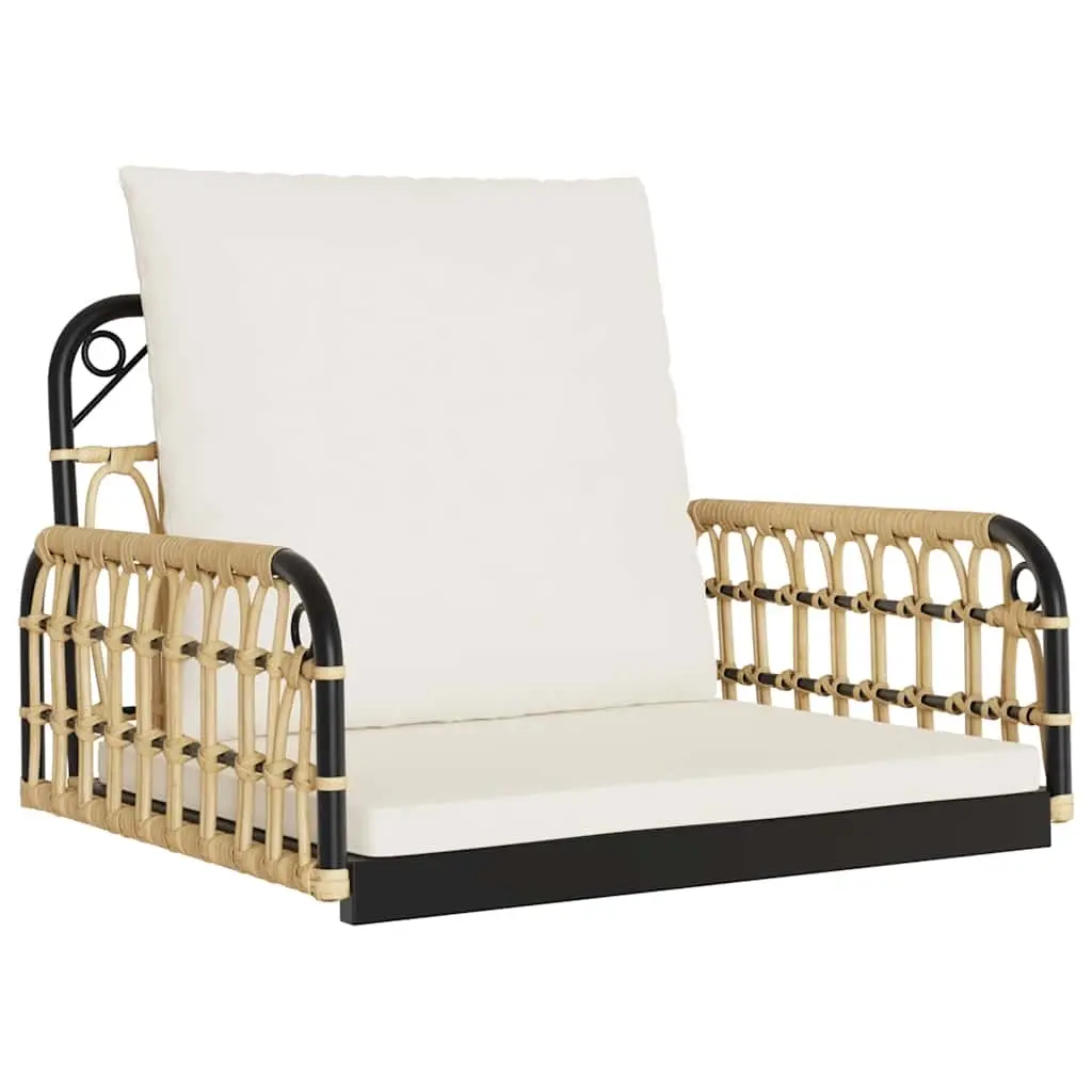 Swing Chair with Cushions 63x58x39 cm Poly Rattan and Steel 4009297 - Furniture
