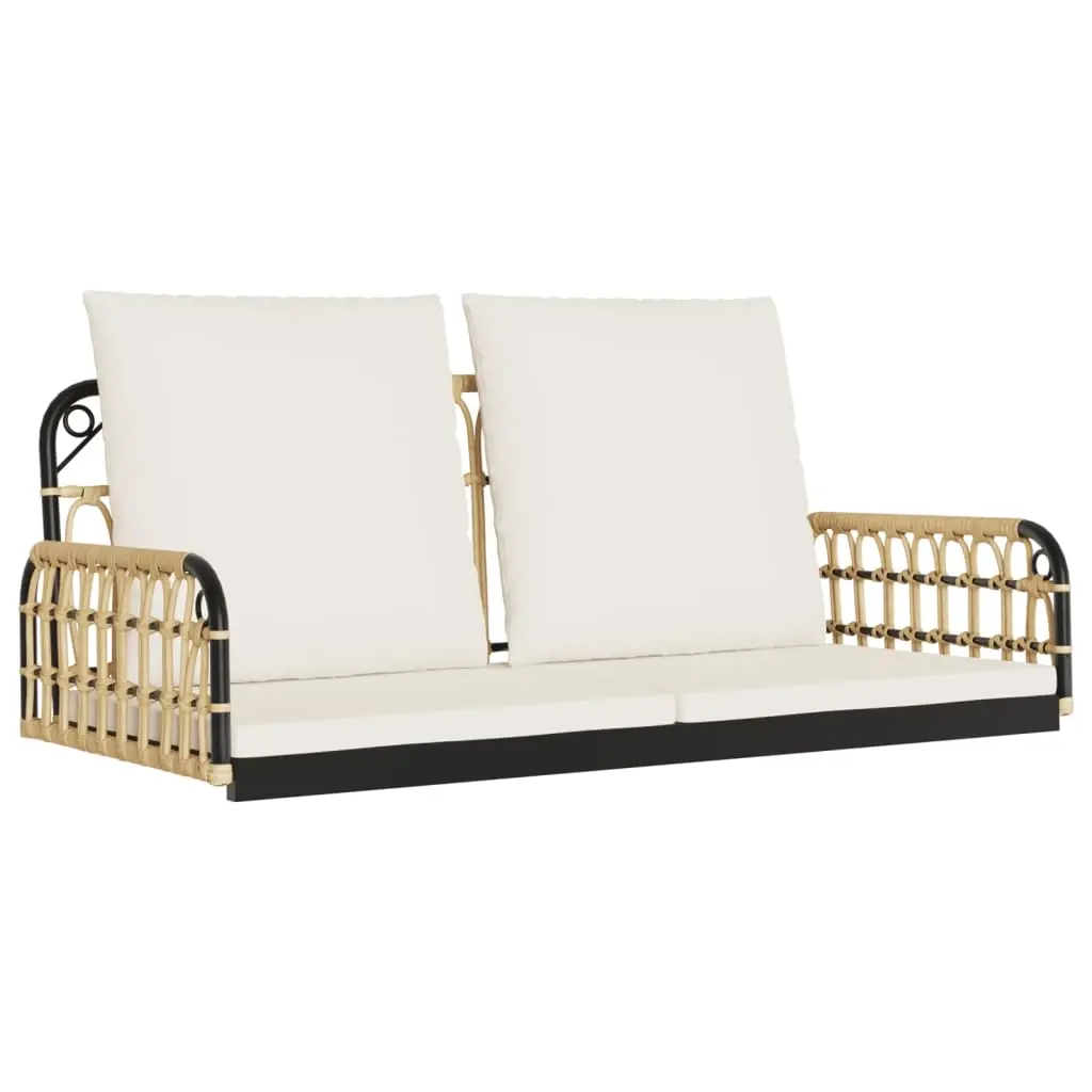 Swing Bench with Cushions 105x58x38 cm Poly Rattan and Steel 4009298 - Furniture