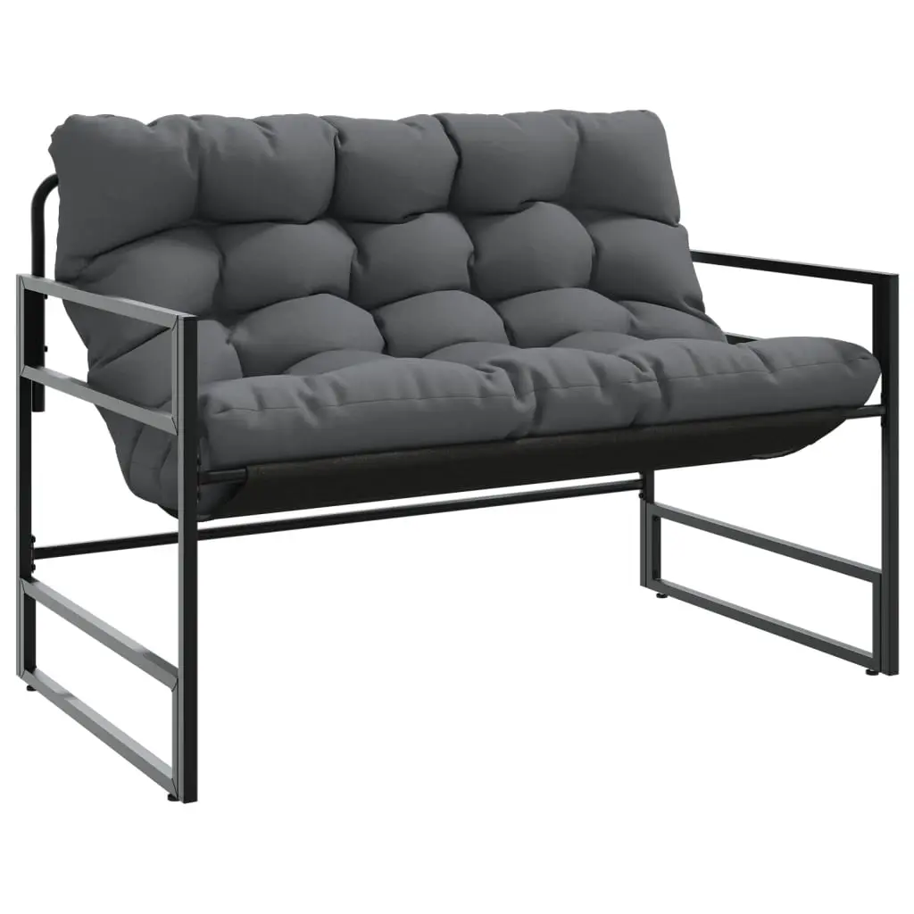 Garden Bench with Cushion Anthracite 113 cm Steel 4009299 - Furniture
