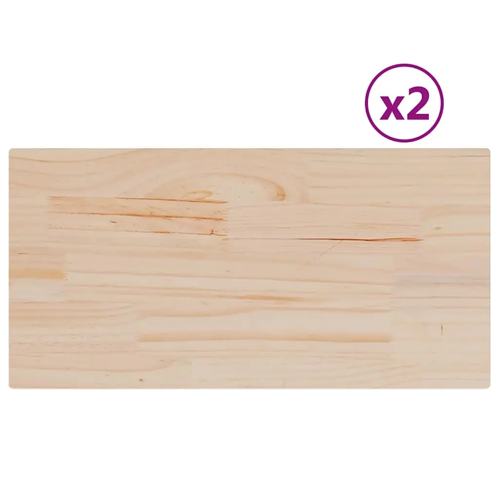Table Tops 2 pcs 90x45x1.7 cm Rectangular Solid Wood Pine 847416 - Furniture