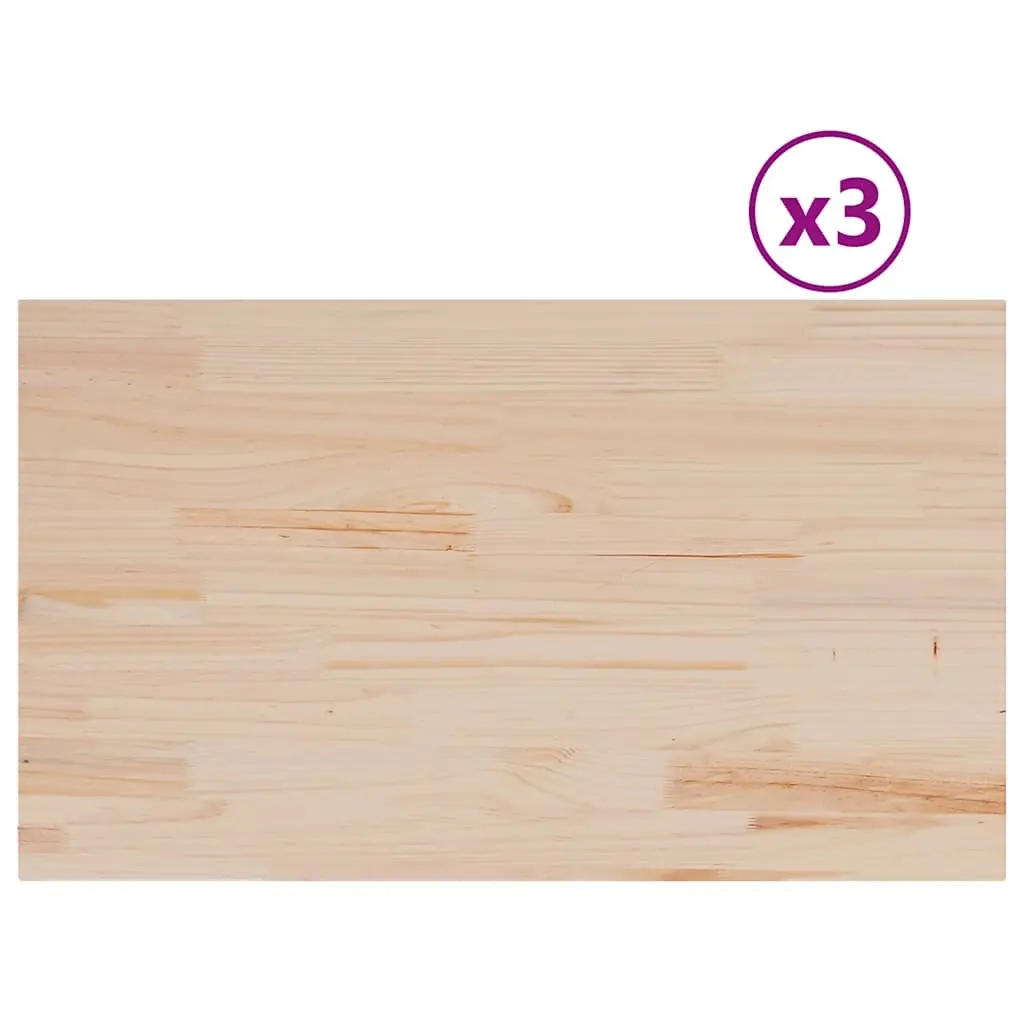 Table Tops 3 pcs 80x47x2.5 cm Rectangular Solid Wood Pine 847433 - Furniture