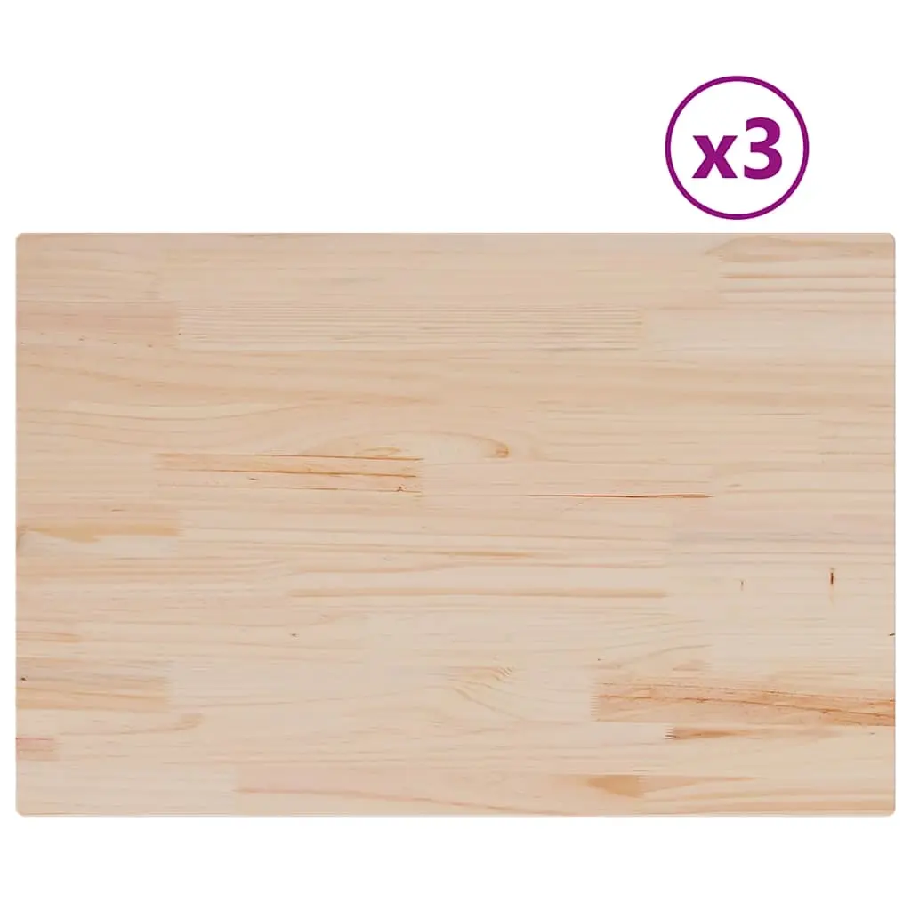 Table Tops 3 pcs 80x53x2.5 cm Rectangular Solid Wood Pine 847434 - Furniture