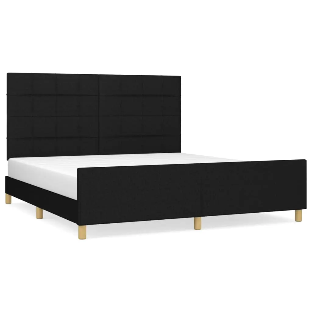 Bed Frame without Mattress Black 152x203 cm Queen Fabric 3283092 - Furniture