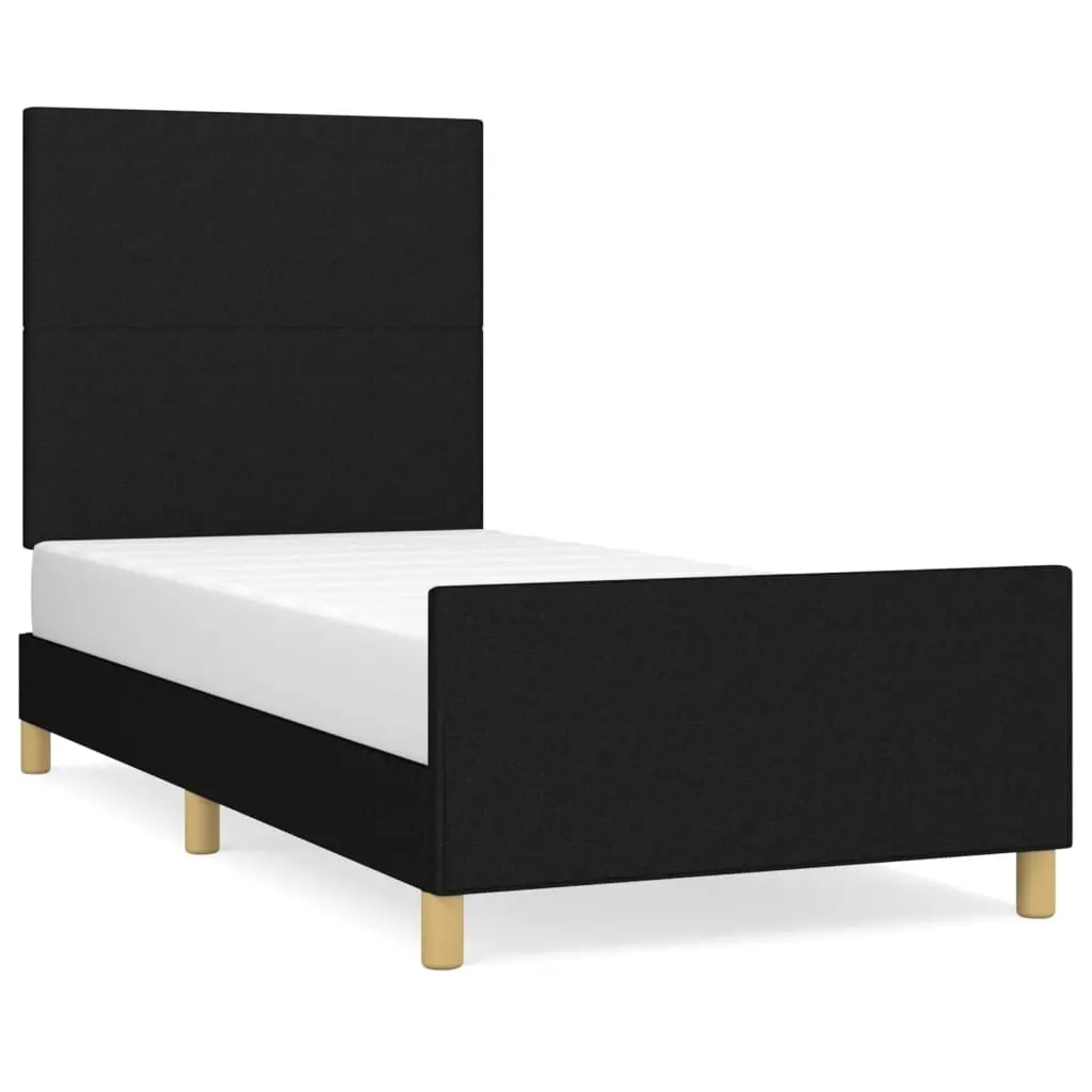 Bed Frame without Mattress Black 107x203 cm King Single Size Fabric 3283102 - Furniture