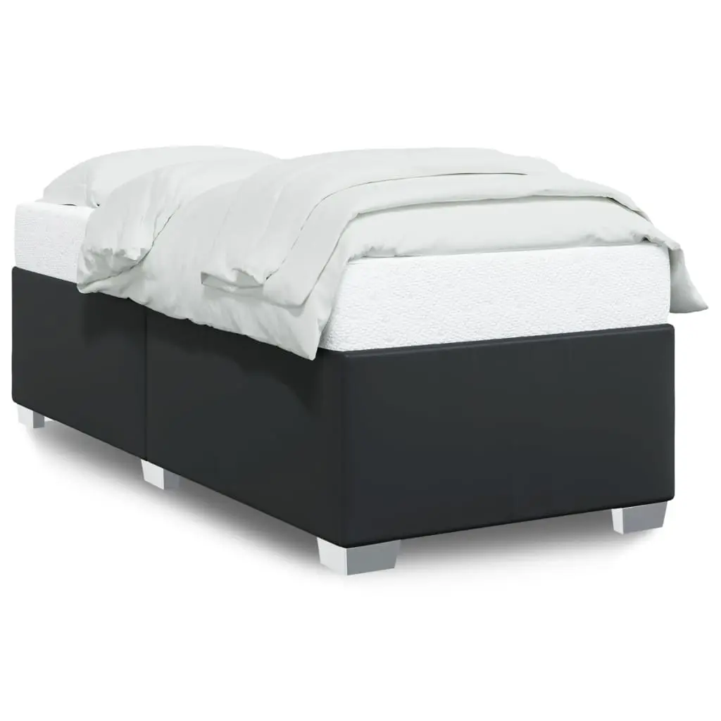 Bed Frame without Mattress Black 90x190 cm Faux Leather 3284536 - Furniture