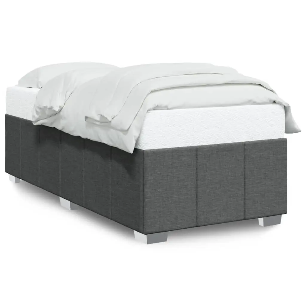 Bed Frame without Mattress Dark Grey 90x190 cm Fabric 3284798 - Furniture