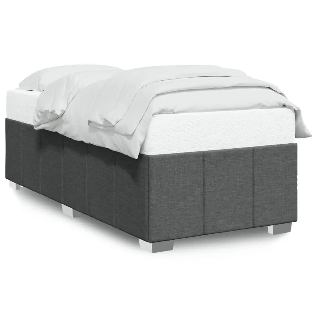 Bed Frame without Mattress Dark Grey 90x190 cm Fabric 3284885 - Furniture