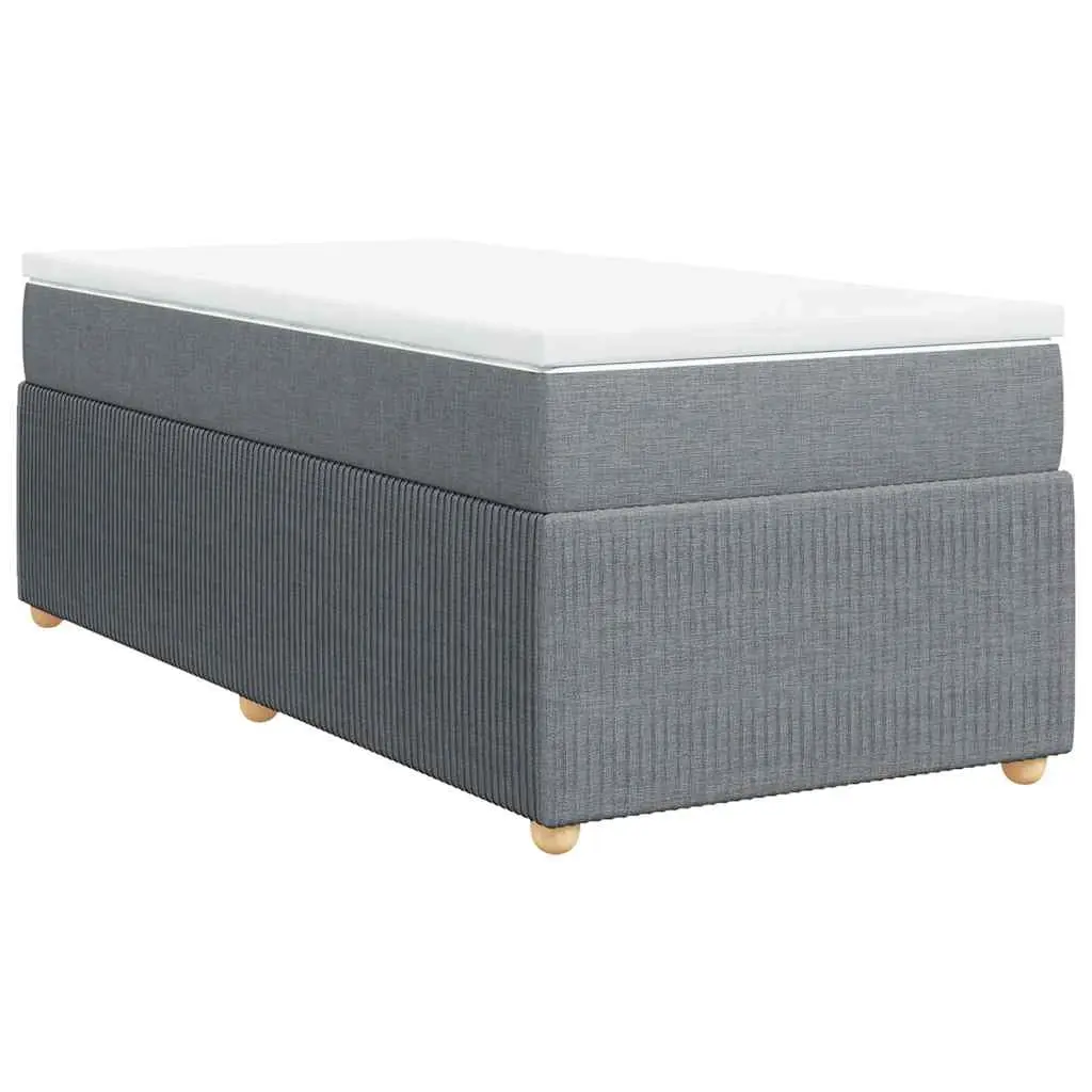 Box Spring Bed with Mattress Dark Grey King Single Fabric 3285694 - Furniture