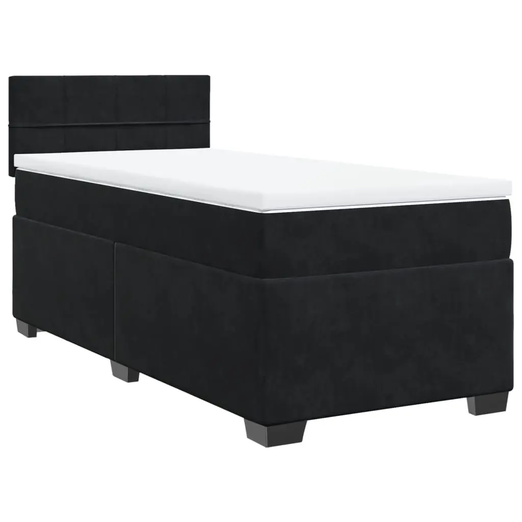 Box Spring Bed with Mattress Black King Single Fabric 3286075 - Furniture