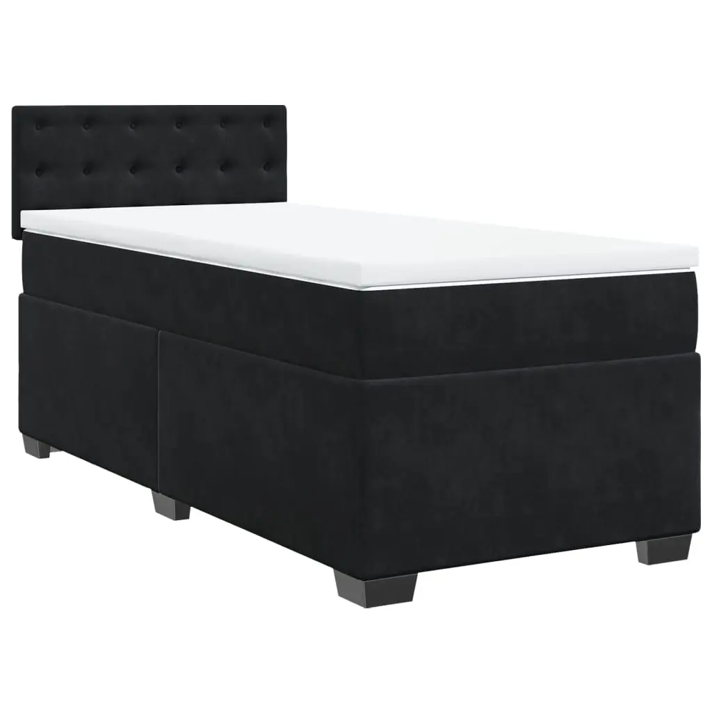 Box Spring Bed with Mattress Black King Single Fabric 3286079 - Furniture