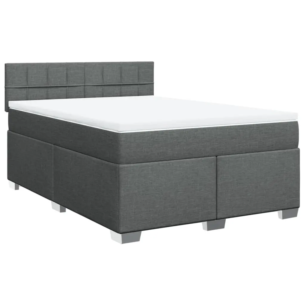 Box Spring Bed with Mattress Black Queen Fabric 3286091 - Furniture