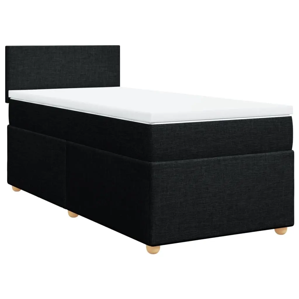 Box Spring Bed with Mattress Black King Single Fabric 3286865 - Furniture