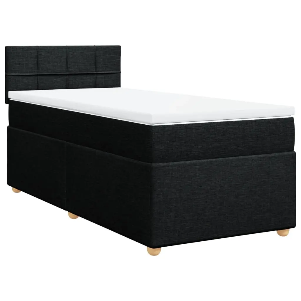 Box Spring Bed with Mattress Black King Single Fabric 3286867 - Furniture