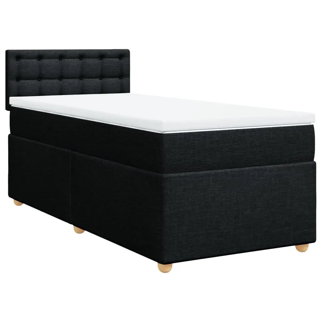 Box Spring Bed with Mattress Black King Single Fabric 3286871 - Furniture
