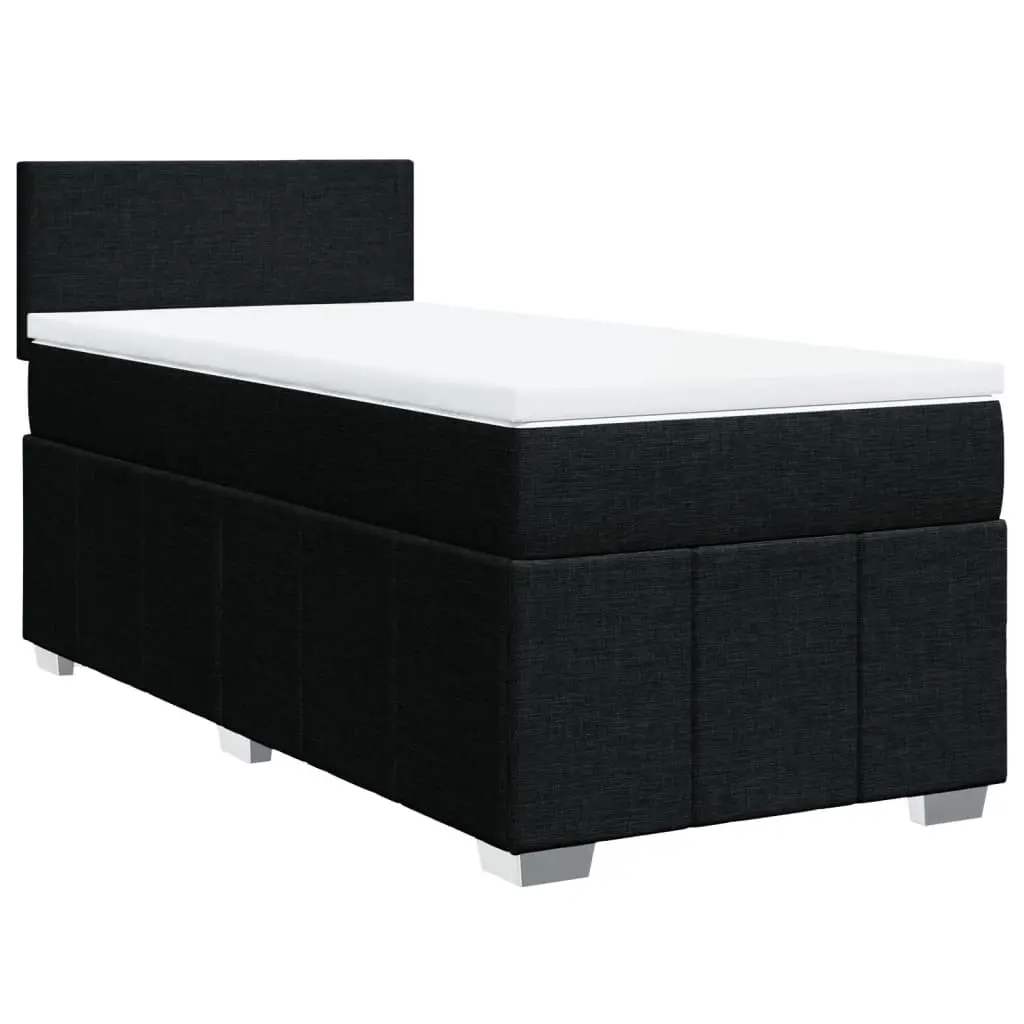 Box Spring Bed with Mattress Black King Single Fabric 3287253 - Furniture