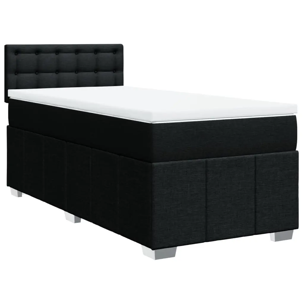 Box Spring Bed with Mattress Black King Single Fabric 3287259 - Furniture