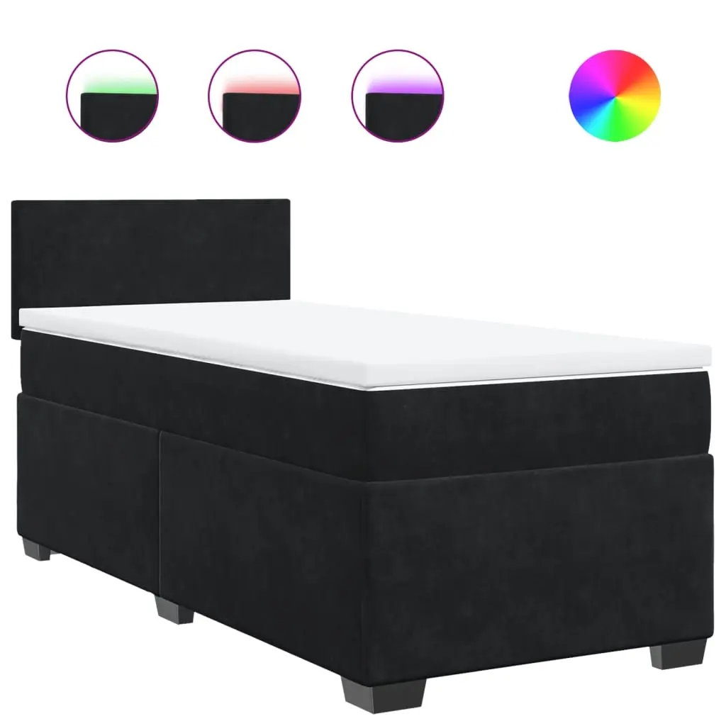 Box Spring Bed with Mattress Black King Single Fabric 3288373 - Furniture