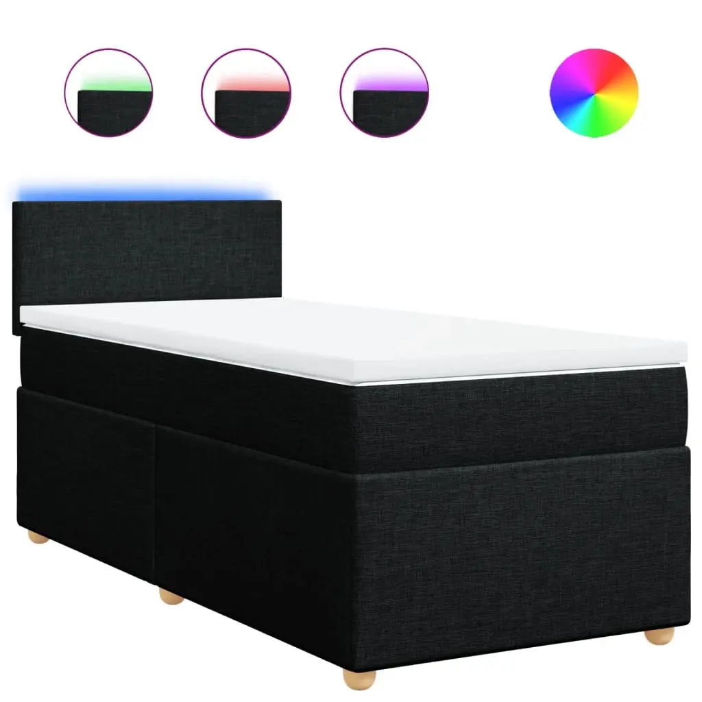 Box Spring Bed with Mattress Black King Single Fabric 3289165 - Furniture