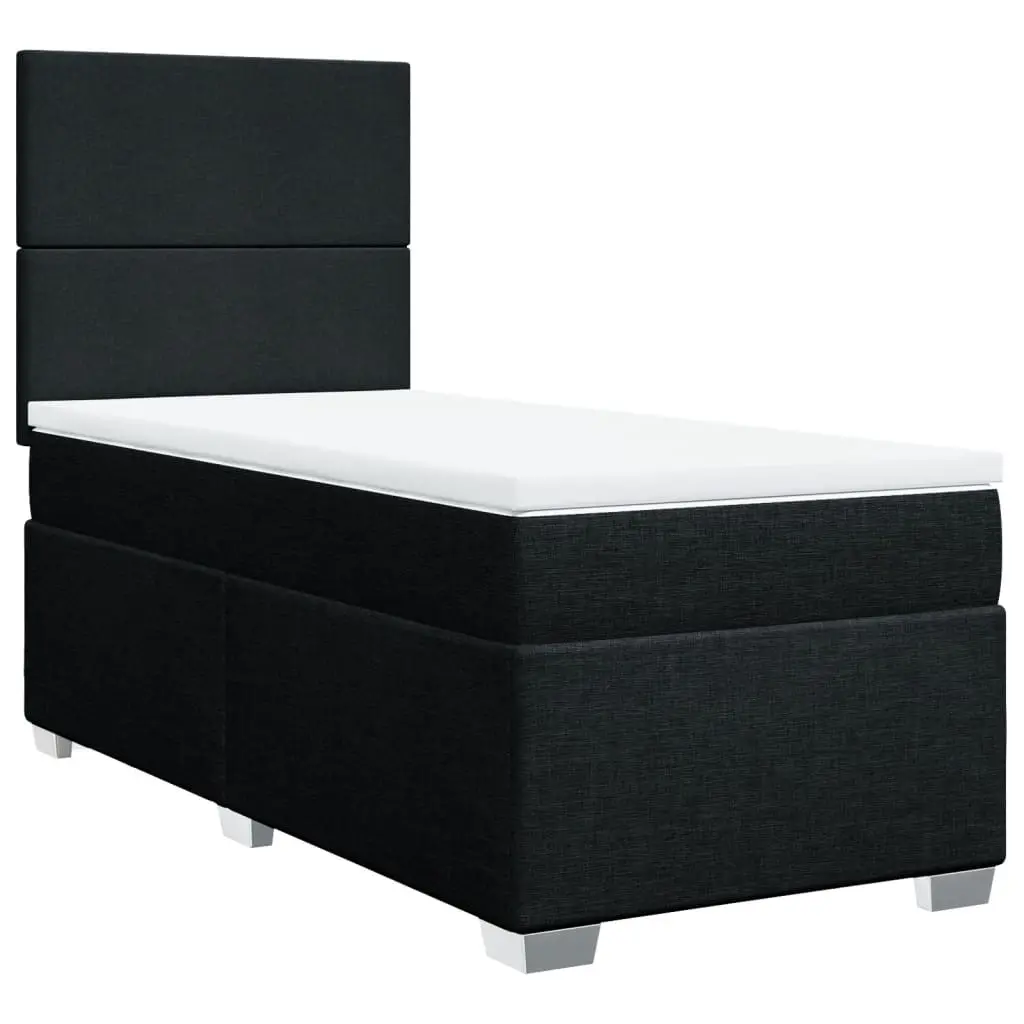Box Spring Bed with Mattress Black King Single Fabric 3290673 - Furniture