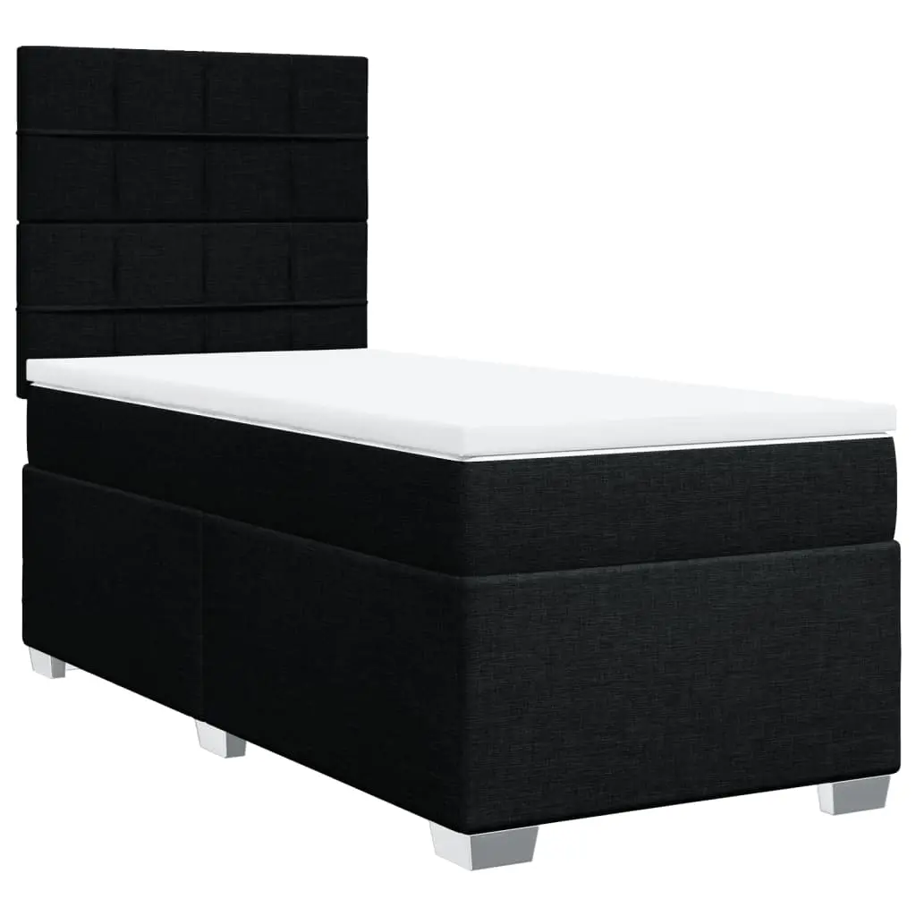 Box Spring Bed with Mattress Black King Single Fabric 3290675 - Furniture