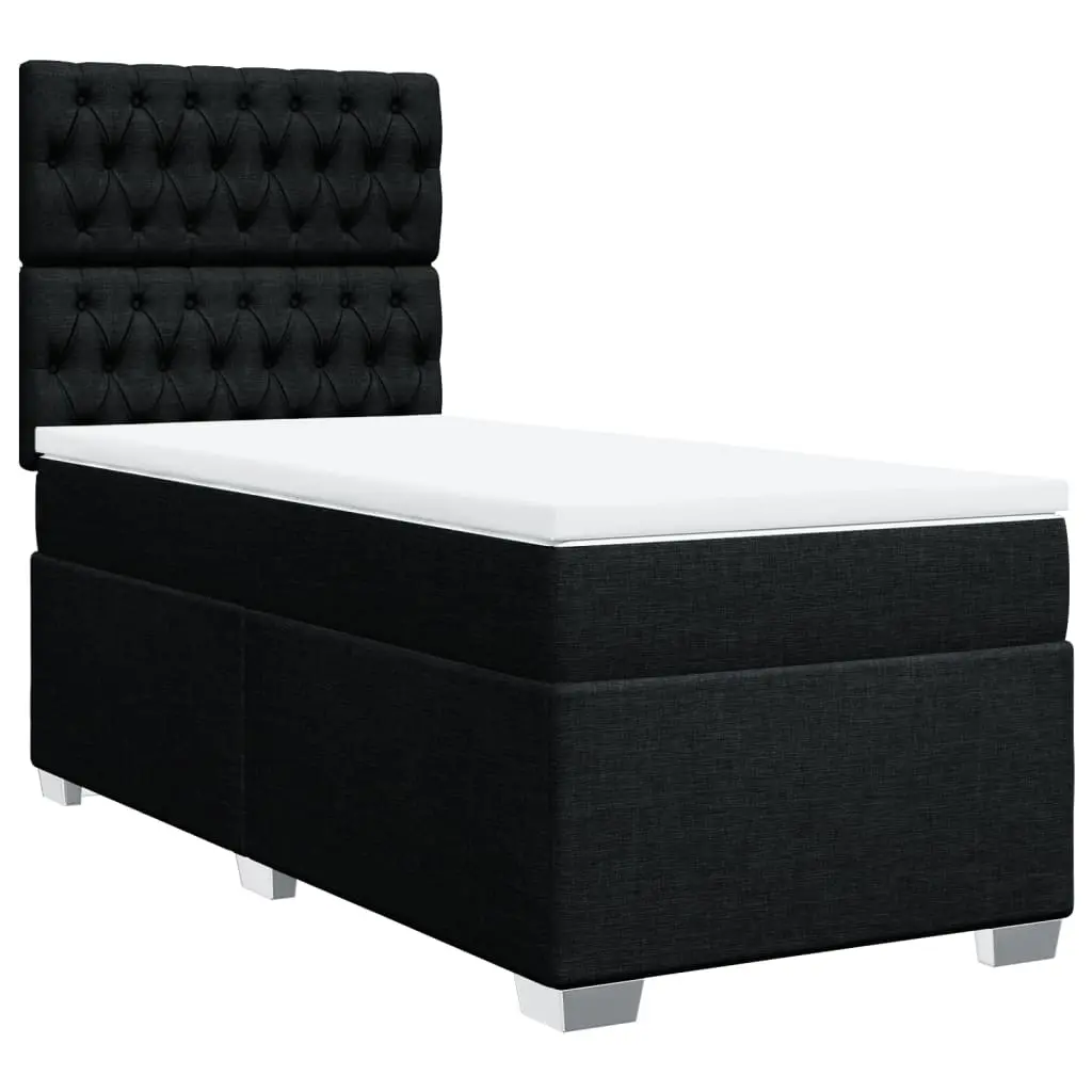 Box Spring Bed with Mattress Black King Single Fabric 3290677 - Furniture